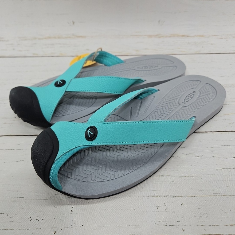 Keen Barbados TG Womens 11 Aqua Blue Flip Flop Sandal Outdoor Closed Toe 1030276